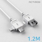 [��Ƽ��] 3IN1 ���ο� ���� ���̺� MON-ALL IN ONE CABLE-120 (1.2M) - 5�ɡ�8�ɡ�CŸ��