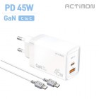 [Ƽ] GaN  PD 45W ʰ 2Ʈ   MON-PD45W-HC7-CP - PD C to C (5V 3A)