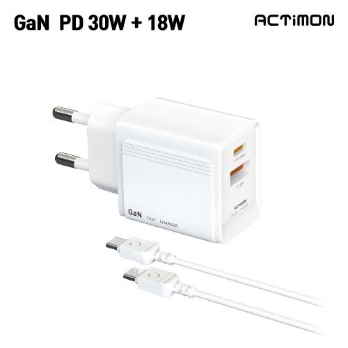 [��Ƽ��] GaN PD 30W CŸ�� USB 2��Ʈ �ʰ��� �и��� ������ ������ MON-PD30W-CU-T7 - PD C to C