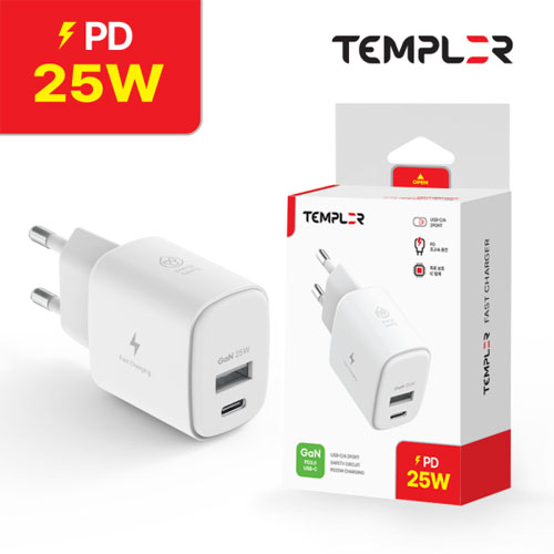 [���÷�] PD 25W CŸ�� USB 2��Ʈ �ʰ��� ������ ������� TEM-H24-P25U2 (���̺� ������)